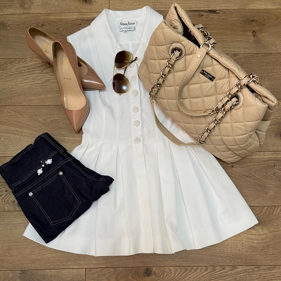 Karl Lagerfeld white collared peplum top Sz 36 US4 - Picture 1 of 6